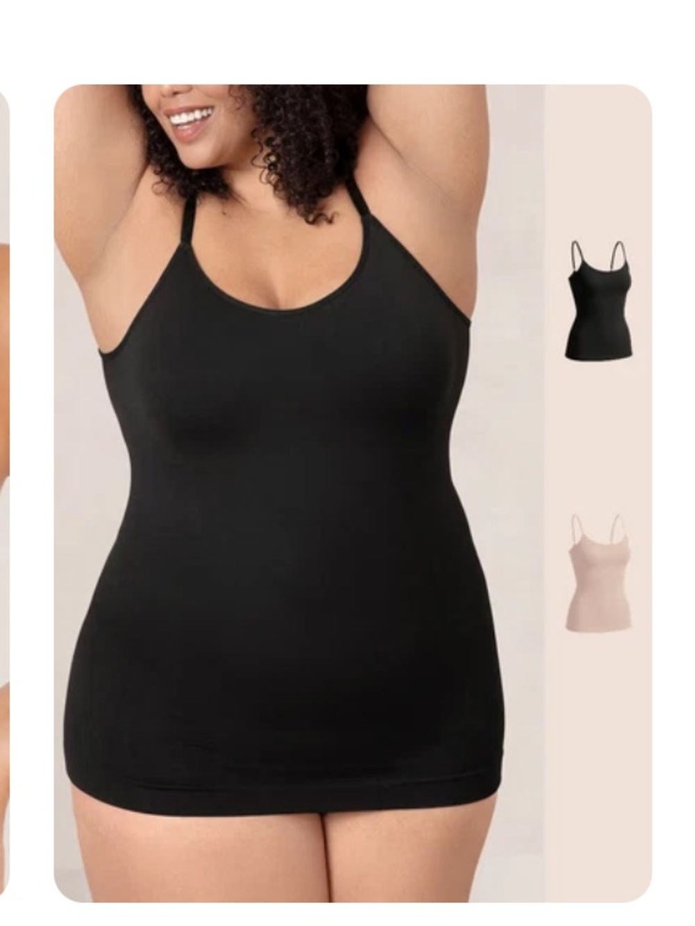 3x shapermint all day every day scoop neck cami grey black peachy nude nip xl
